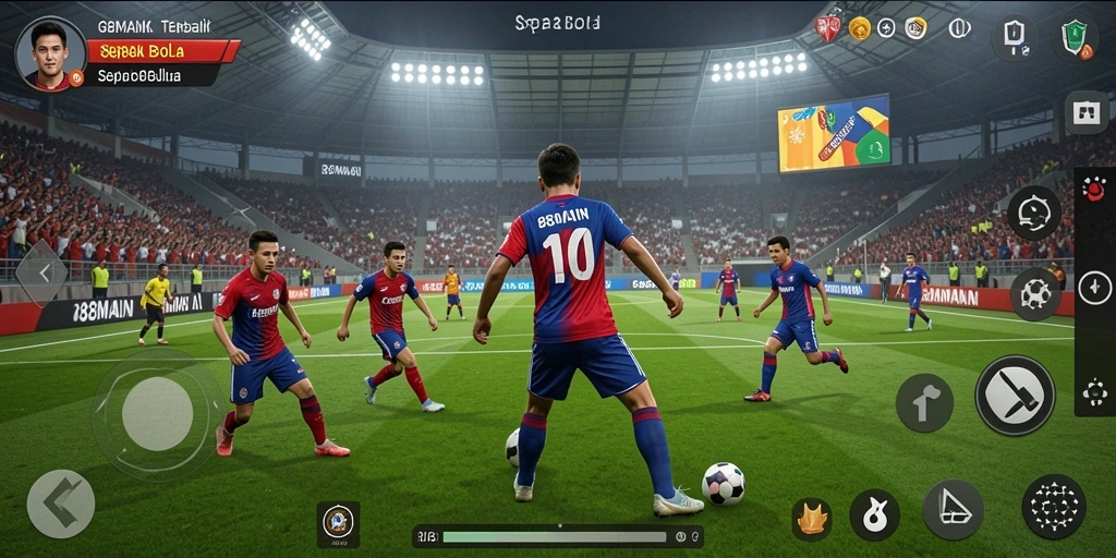 Tampilan antarmuka 88MAIN dengan elemen sepak bola yang menarik.