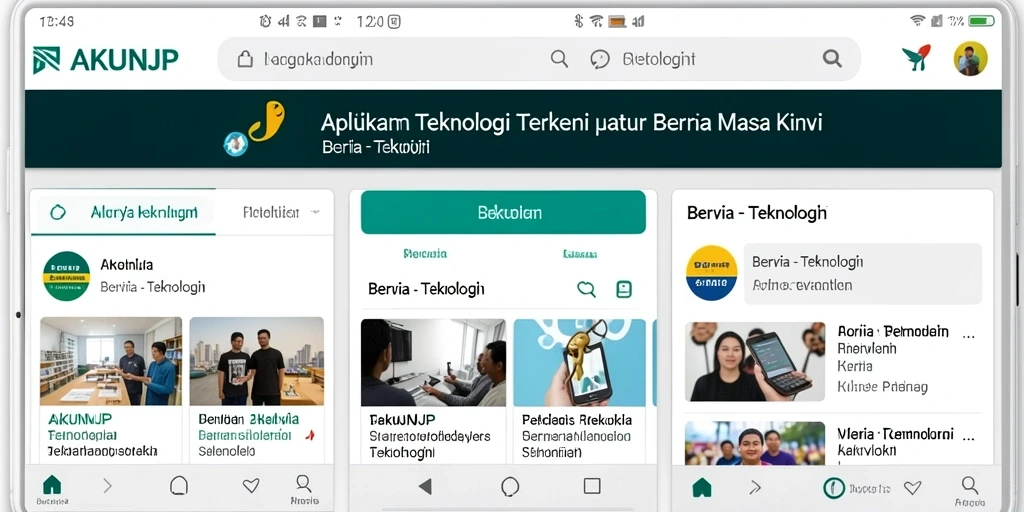 Tampilan antarmuka aplikasi AKUNJP yang modern dan interaktif.