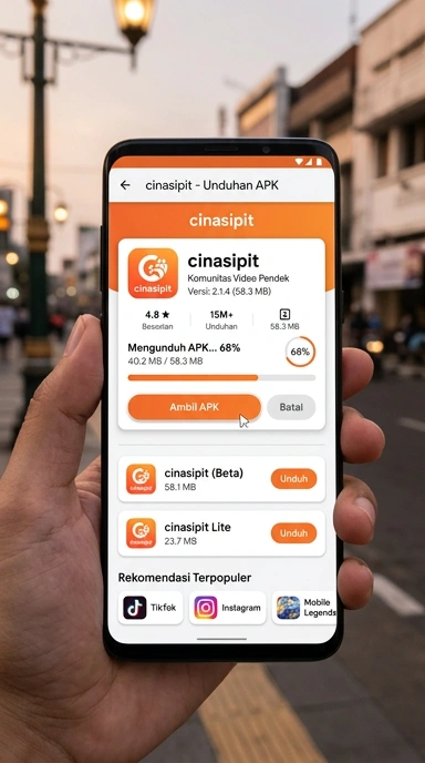 Tampilan halaman APK cinasipit