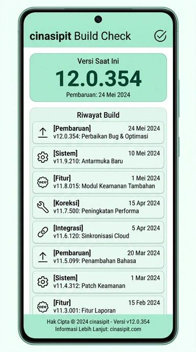 Tampilan riwayat versi cinasipit
